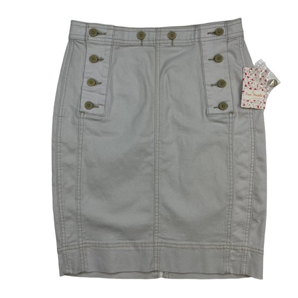Free People Dresses & Skirts - Free People Skirt 2 Off White Mini Button Detail